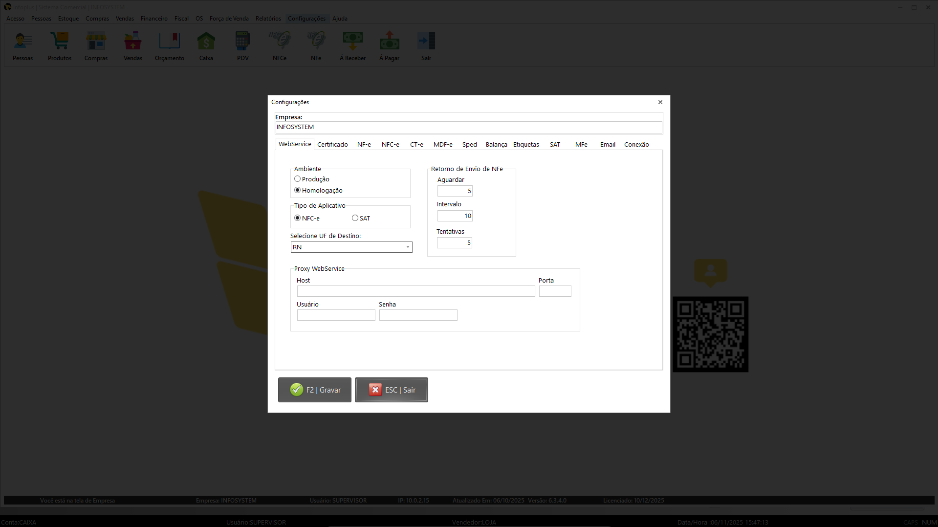 Configurações Fiscais